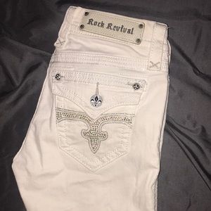 white boot cut rock revivals